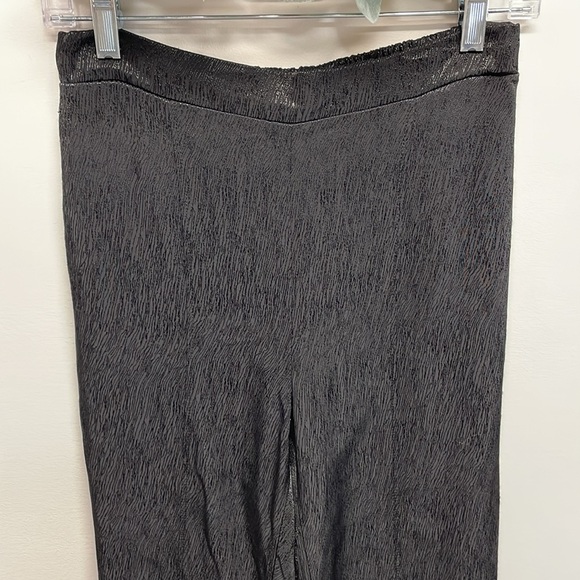 NWT Stateside Black Satin Jacquard Front Slit Trousers with Pockets S - Picture 3 of 16